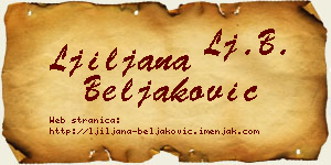 Ljiljana Beljaković vizit kartica